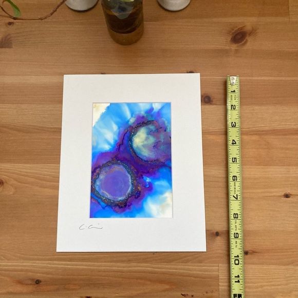 New Original Signed Artwork Colorful Alcohol Ink on Paper - Picture 5 of 6